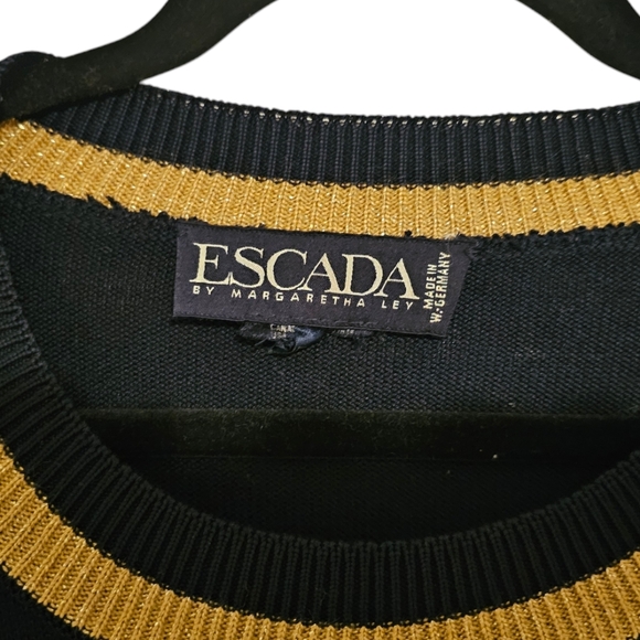 Vintage Escada Margaretha Ley Nautical Anchor Holiday Sweater Size 40 M/L - Picture 5 of 9